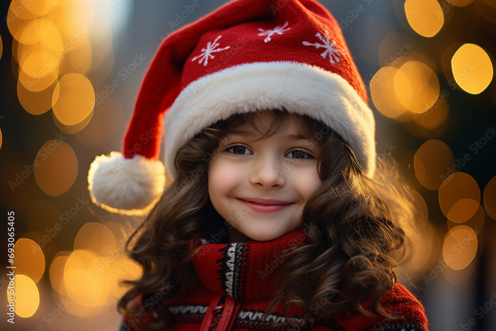 Ai generated picture image of cheerful children walking christmas decorated city Ai generated picture image of cheerful children walking christmas decorated city
