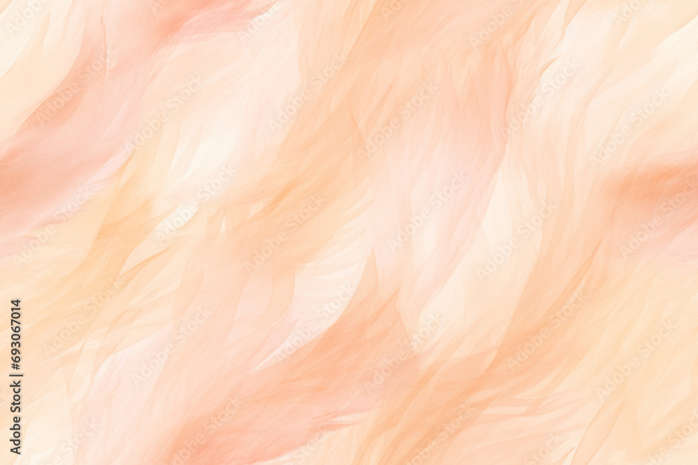 Subtle peach fuzz watercolor strokes forming an abstract seamless pattern - obrazy, fototapety, plakaty 