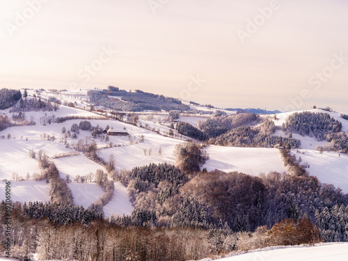 Winterlandschaft im Mostiertel, Ybbstal, Österreich