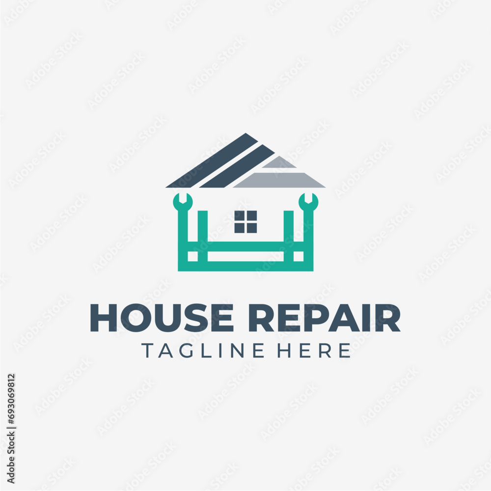 House repair company logo design, handyman, construction, renovation logo design