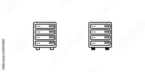 server rack icon with white background vector stock illustration