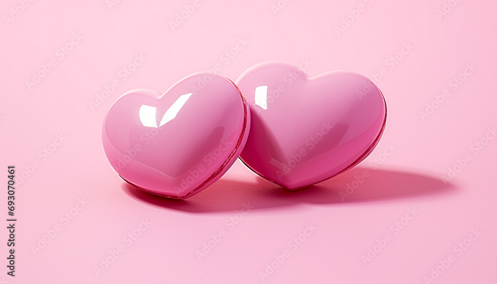 Love and romance in heart shaped pink background generated by AI