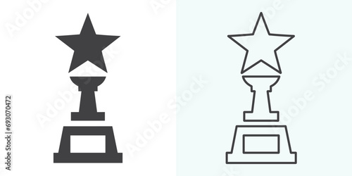 Winner trophy icon vector, symbol of victory event. trophy icon in trendy flat style. Trophy Icon. Professional, pixel-perfect icons optimized for both large and small resolutions.