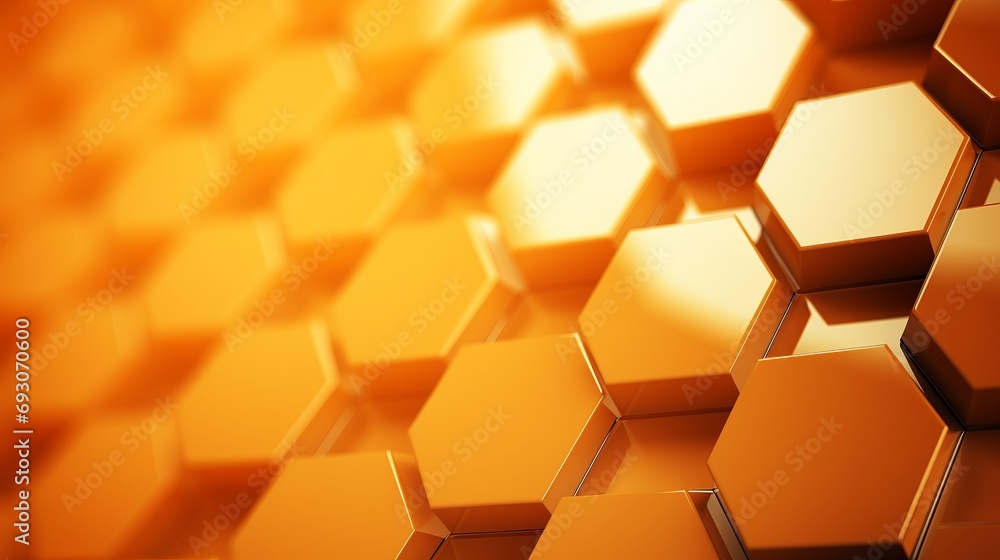 Dynamic and visually striking hexagonal geometric abstract background with vibrant orange elements Dynamic and visually striking hexagonal geometric abstract background with vibrant orange elements