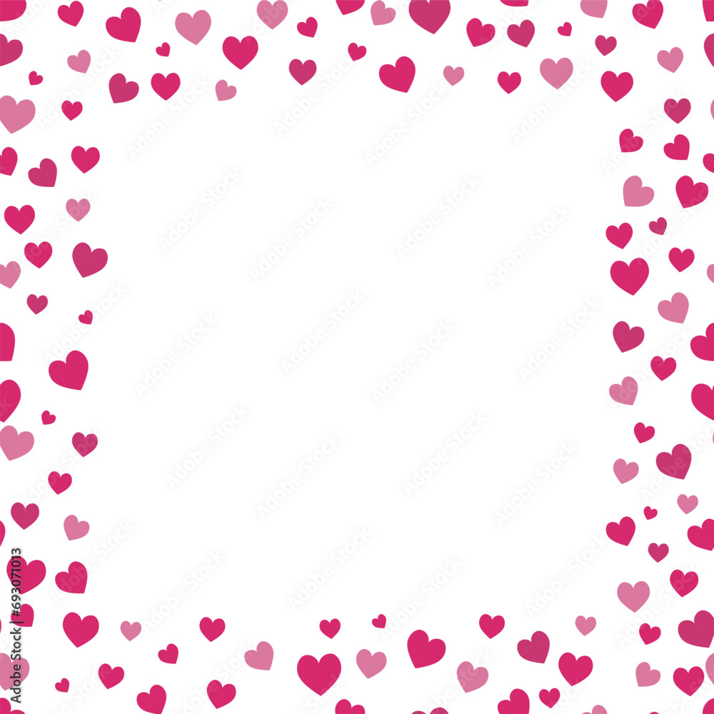 Square composition heart shape border