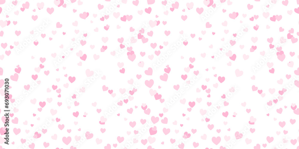 Heart confetti seamless pink pattern