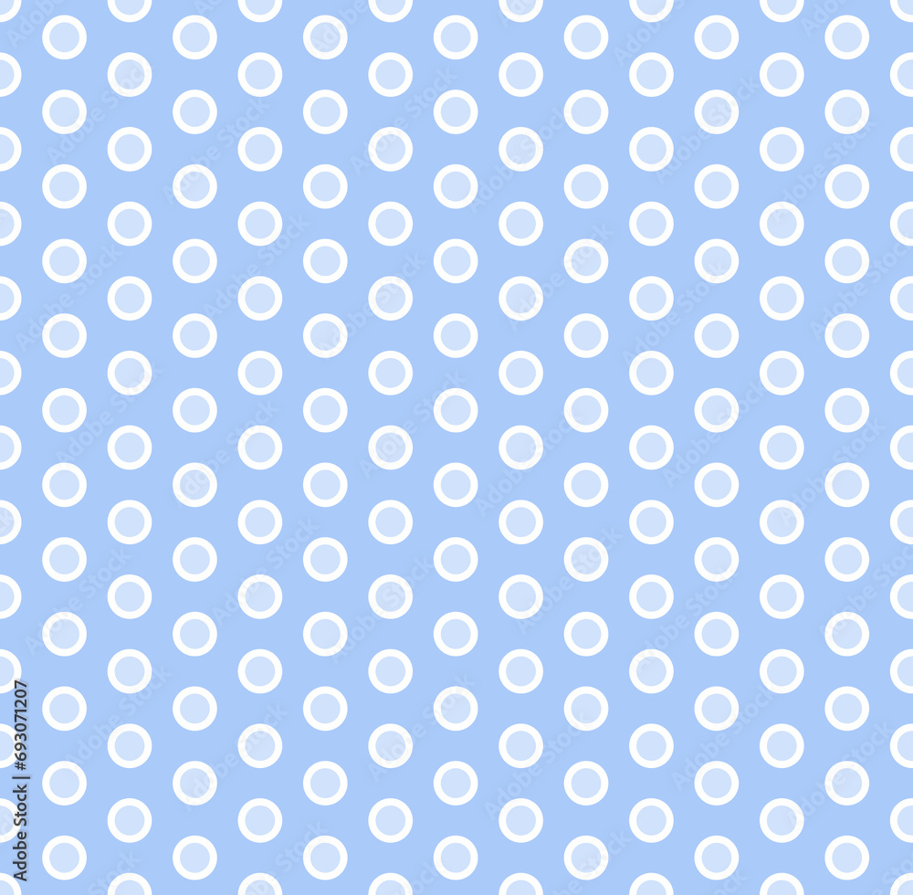 White blue circles polka dot seamless pattern
