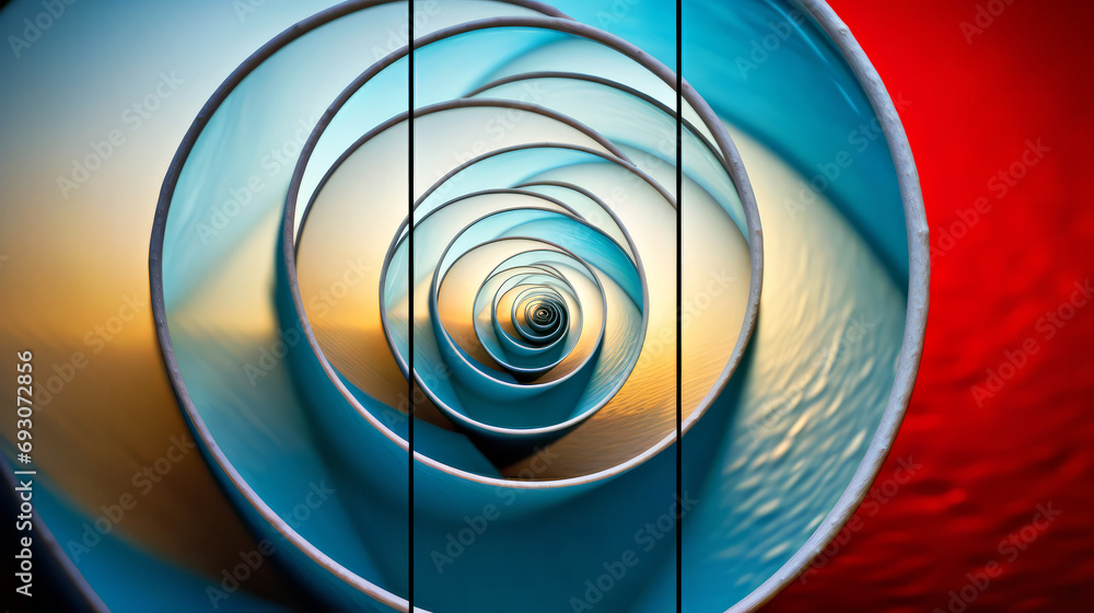 Fototapeta premium Vibrant Visions: Exploring the Dynamic Interplay of Color and Form in Modern Abstract Design
