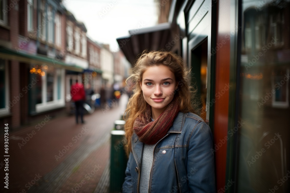 Portrait of wonderful white female model with bright makeup expressing energy in good day in Europe. Portrait of wonderful white female model with bright makeup expressing energy in good day in Europe.