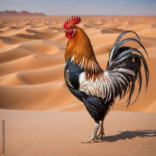 Rooster in the desert