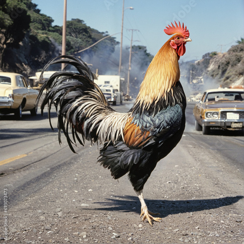 Rooster on the street