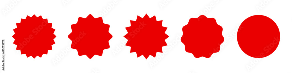 Red starburst sticker set Red starburst sticker set