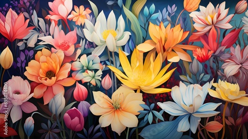 Collection of Tulip Festival Illustrations - Vivid Blooms and Festive Atmosphere 