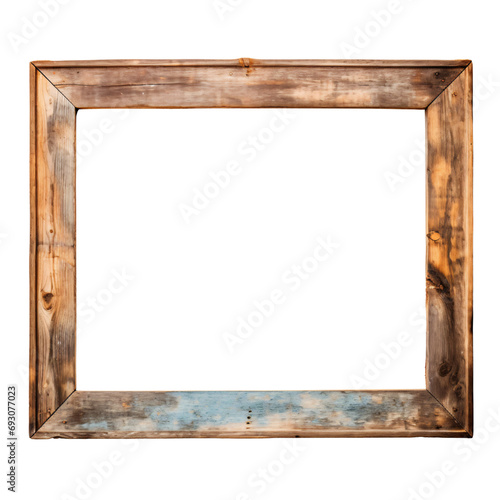 A rustic wooden frame, decoration wood,isolated on white and transparent background