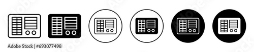 Conditioner heater icon. hot or cold air cooler ventilation home or industrial equipment logo mark. portable air conditioner heater or purification duct radiator vector symbol. split ac compressor  