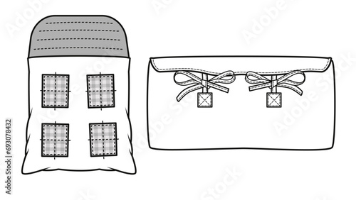 Fashion Flat Cad, Kids Fashion illustration, baby clothes, baby fashion, Baby accessory, baby fashion flat cad