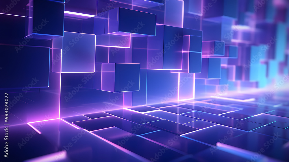 3d rendering of purple and blue abstract geometric background. Scene for advertising, technology, showcase, banner, game, sport, cosmetic, business, metaverse. Sci-Fi Illustration. Product display 3d rendering of purple and blue abstract geometric background. Scene for advertising, technology, showcase, banner, game, sport, cosmetic, business, metaverse. Sci-Fi Illustration. Product display