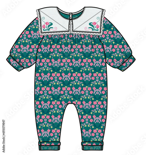 Baby Clothes, baby Romper, Baby Fashion, Vector fashion Cad flat, Baby onsie, baby sweatshirt clothing, baby clothing set 