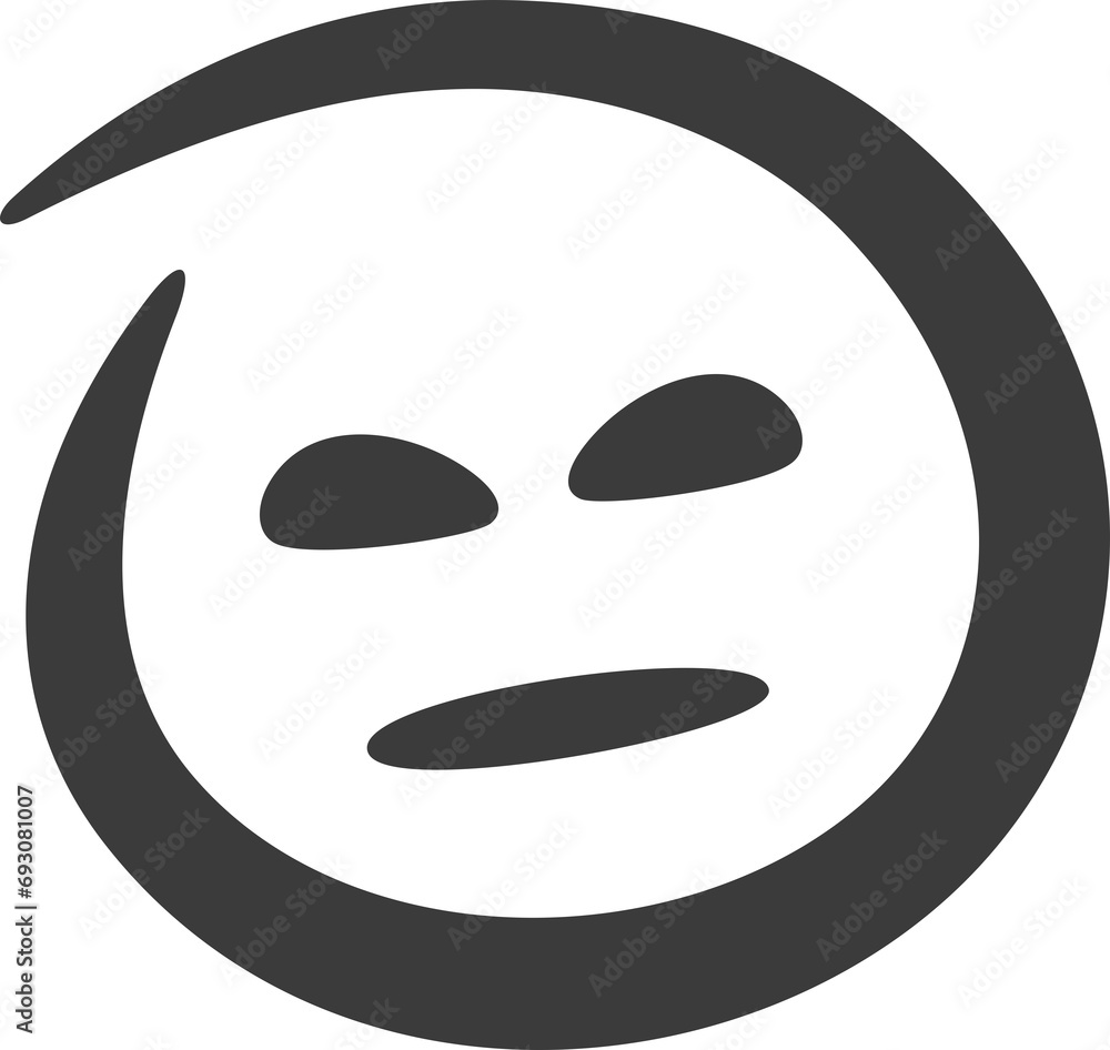 Abstract serious emoji face flat style. Linear round character faces Abstract serious emoji face flat style. Linear round character faces