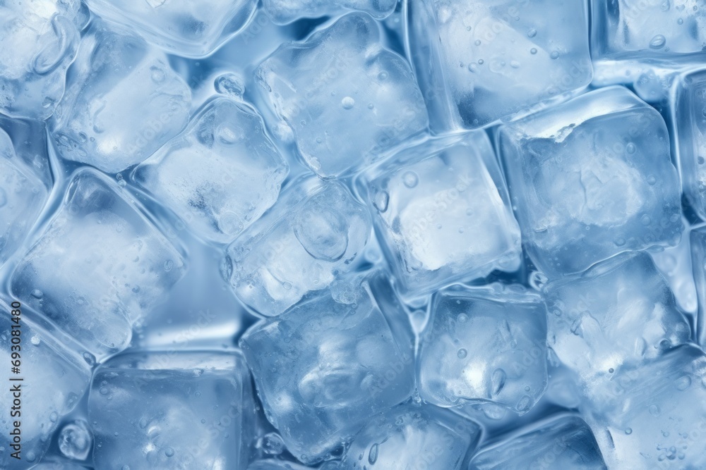 Crystal clear ice cubes as background, top view Crystal clear ice cubes as background, top view