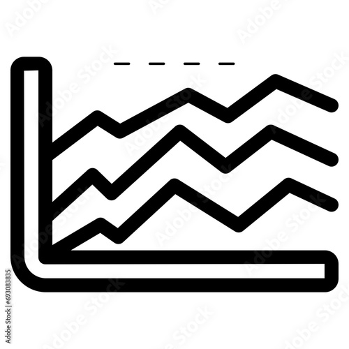statistical line chart icon