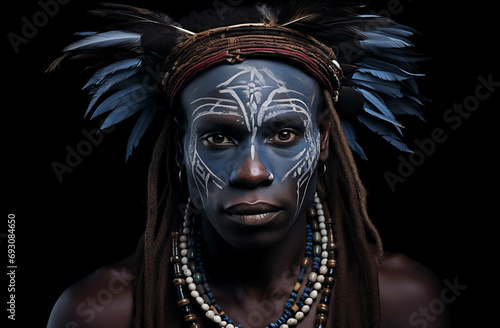 Close up of face from African Tribute