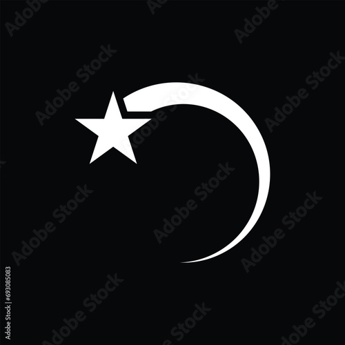 Star icon in flat design. Star icon on white background. Vector illustration.