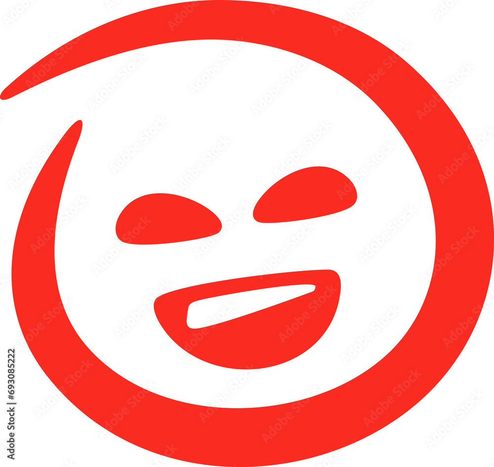 Abstract laughing emoji face flat style. Linear round character faces Abstract laughing emoji face flat style. Linear round character faces