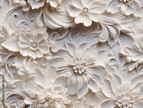 Seamless floral pattern Flowers Royal vintage Victorian Gothic Rococo background