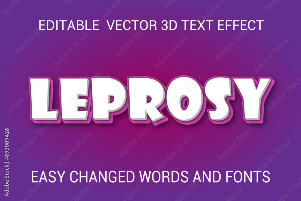  Leprosy 3D Vector Text Effect Fully Editable High Quality .