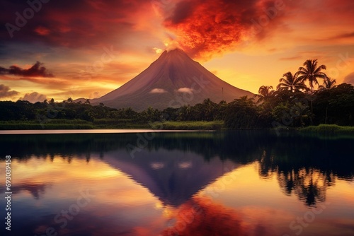 Sunset in Arenal, Costa Rica, Central America photo