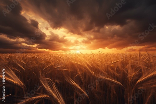 Sunset in the field photography