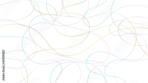Colorful random pattern line stroke on a transparent background. Decorative pattern with tangled curved lines. Random chaotic lines abstract geometric pattern vector background.