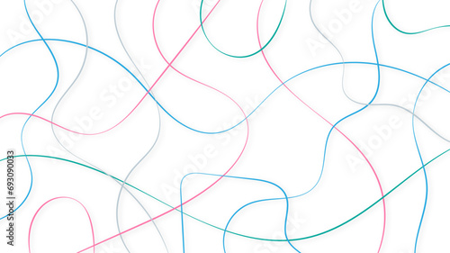 Colorful random pattern line stroke on a transparent background. Decorative pattern with tangled curved lines. Random chaotic lines abstract geometric pattern vector background.