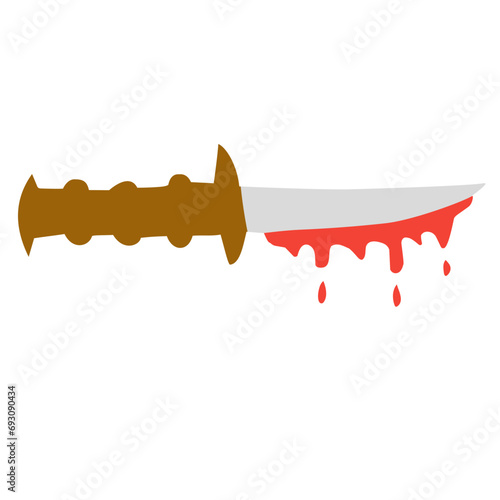 illustration of knife with blood