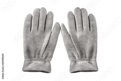 Stylish Blue Winter Hand Gloves on Transparent Background, PNG, Generative Ai