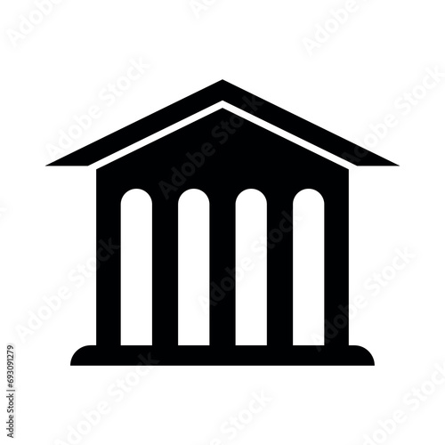 Bank black vector icon on white background