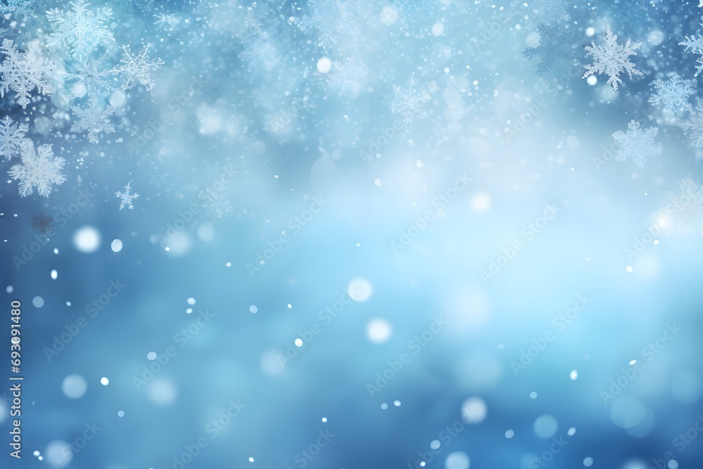 Winter background with snowflakes. Christmas and New Year concept.