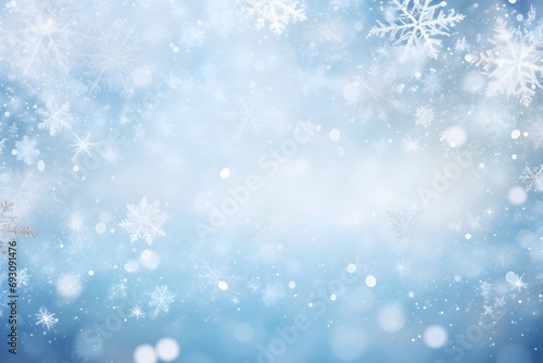 Winter background with snowflakes. Christmas and New Year concept. © CosmicAtmoDN