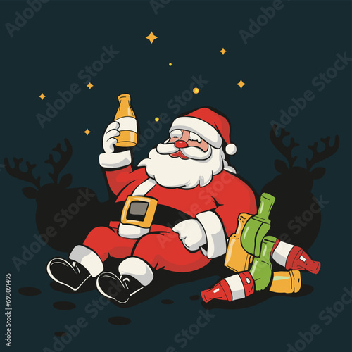 Santa Claus and bottles