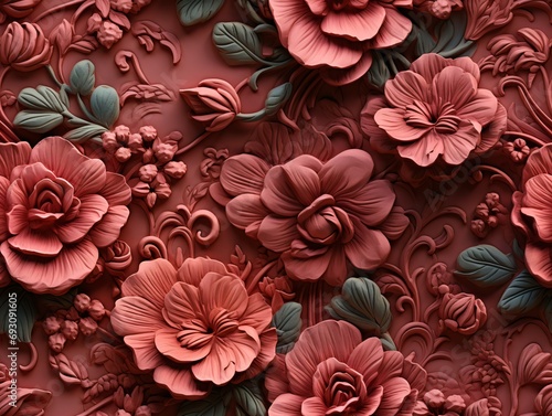 Seamless floral pattern Flowers Royal vintage Victorian Gothic Rococo background © Darcraft