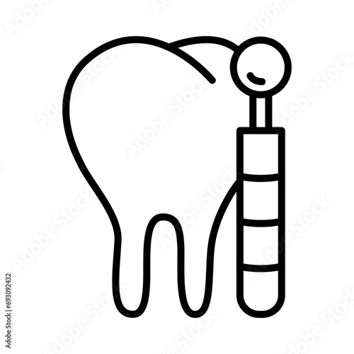 Dental health care icon. Teeth and mouth mirror. Equipment for caring for dental and oral health.