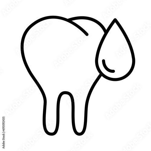 Bleeding tooth icon. Dental health care icon