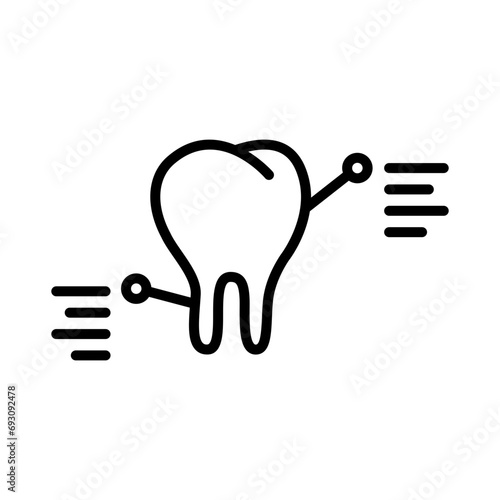 Teeth with description. Dental health care icon