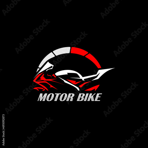 Motorcycle vector logo. Motorcycle logo and speedometer.