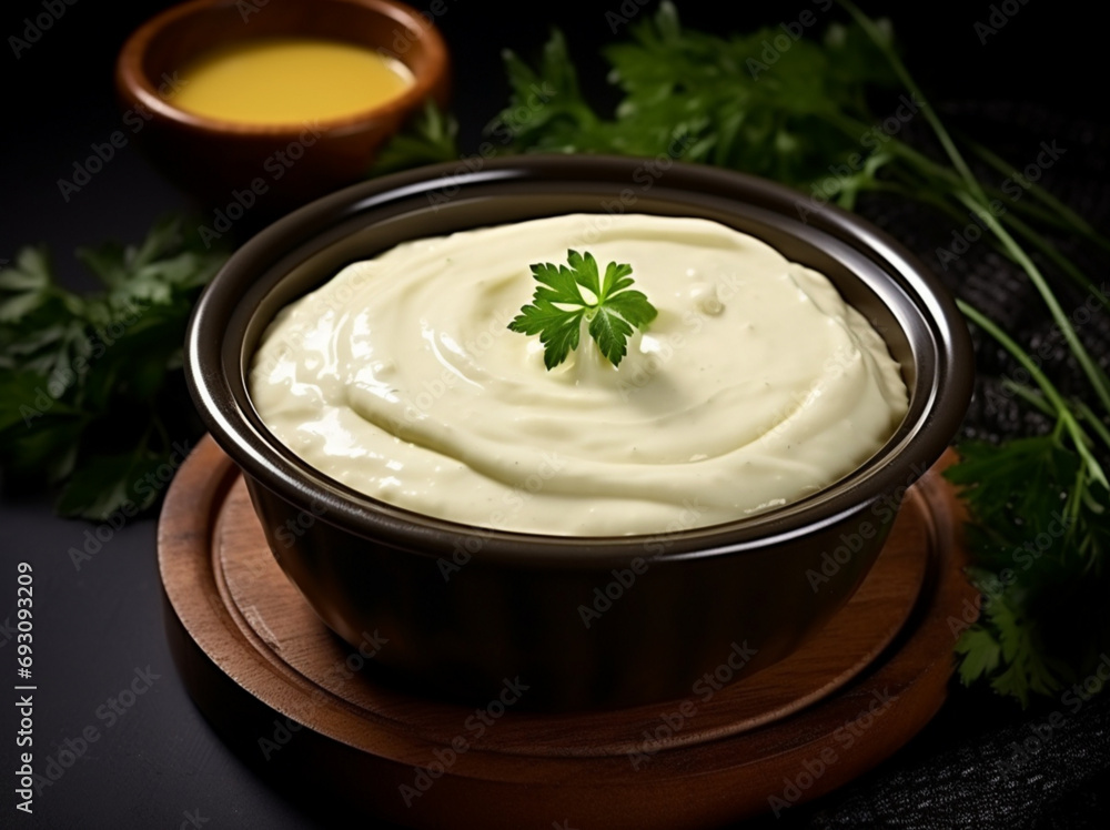 mayonnaise sauce in a small bowl mayonnaise sauce in a small bowl