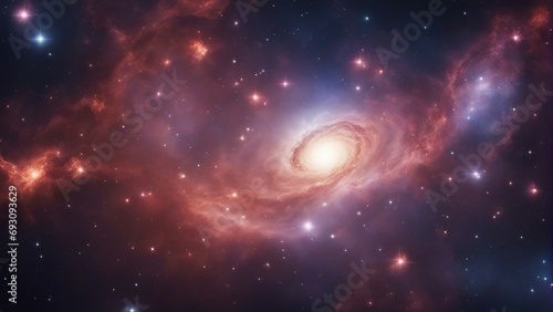 Nebula and galaxies in space. Abstract cosmos background 