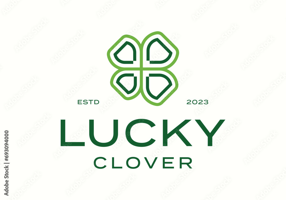 four leaf clover shamrock line art logo icon vector design four leaf clover shamrock line art logo icon vector design