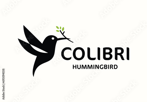 hummingbird colibri logo icon vector design illustration