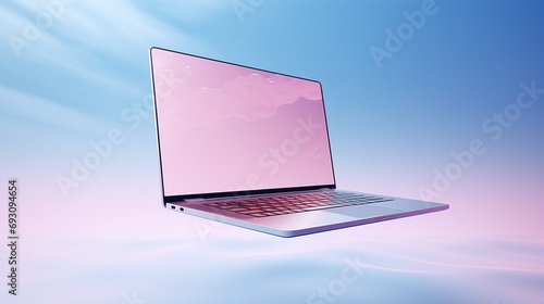 Premium stylish floating laptop template